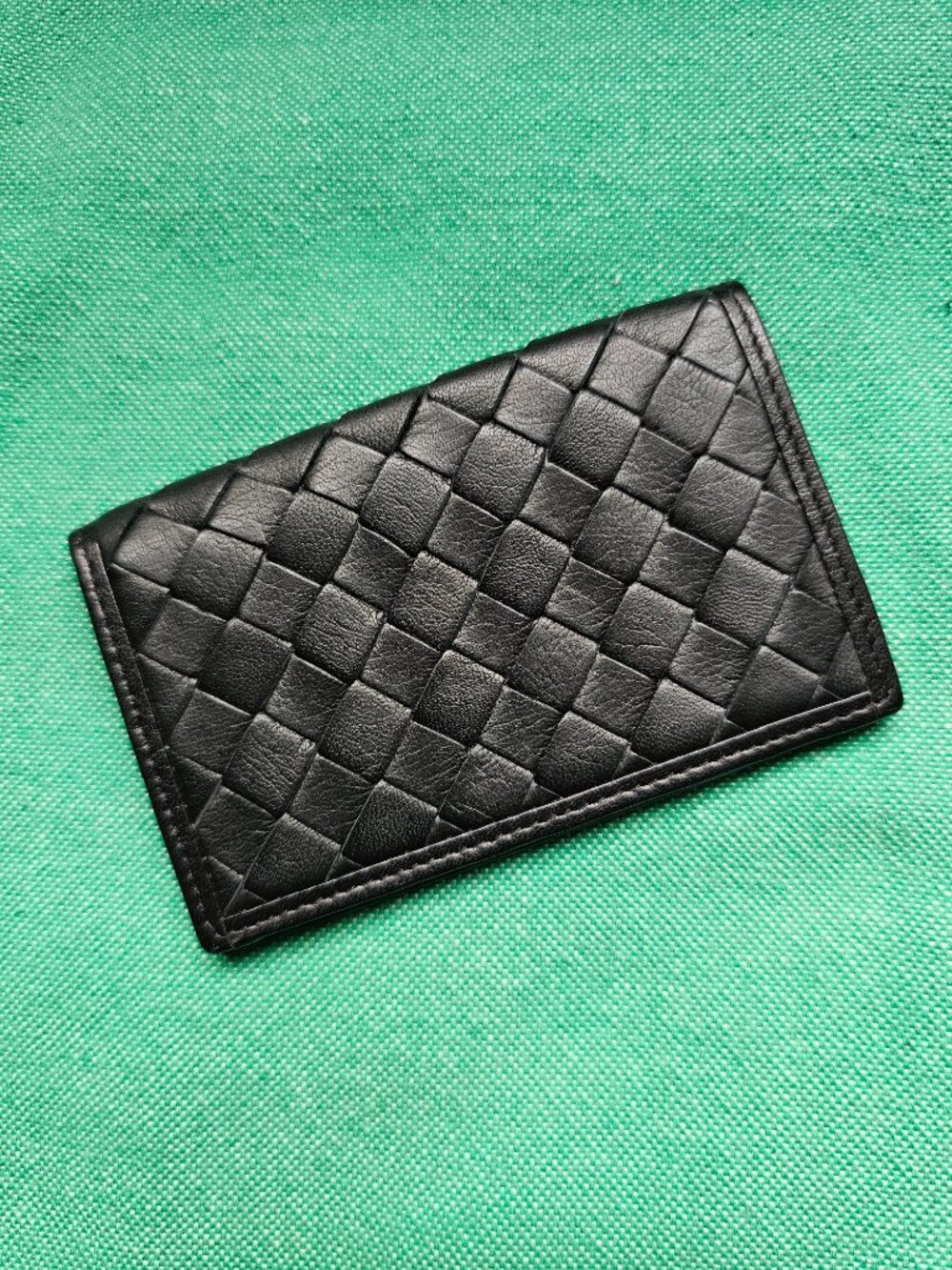 BOTTEGA VENETA Intrecciato Supple Black Leather Card Case Holder - Made in Italy